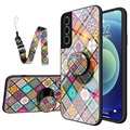 Husă Hibrid Samsung Galaxy S21 FE 5G - Checkered Pattern - Mandala Colorată