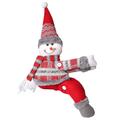 Clemă decorativă de Crăciun din pluș cu personaje de desene animate pentru prinderea perdelelor – Om de zăpadă