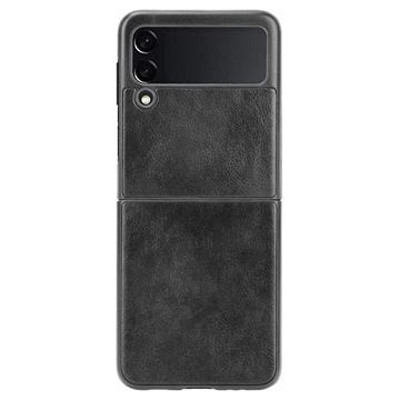 Husă din Plastic Acoperită Samsung Galaxy Z Flip3 5G - Negru