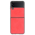Husă din Plastic Acoperită Samsung Galaxy Z Flip3 5G - Roșu