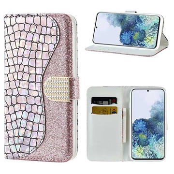 Husă Portofel Samsung Galaxy S21 5G - Croco Bling