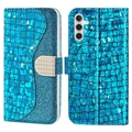Husă Portofel Samsung Galaxy A34 5G - Croco Bling - Albastru