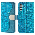 Husă Portofel Samsung Galaxy A34 5G - Croco Bling - Albastru
