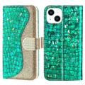 Husă Portofel iPhone 14 Plus - Croco Bling - Verde