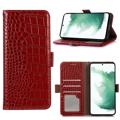 Husă Piele Portofel cu RFID Samsung Galaxy A14/A14 5G - Crocodile - Roșu