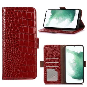 Husă Piele Portofel cu RFID Samsung Galaxy A14/A14 5G - Crocodile
