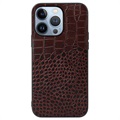 Husă Hibrid iPhone 14 Pro Max - Crocodile - Maro