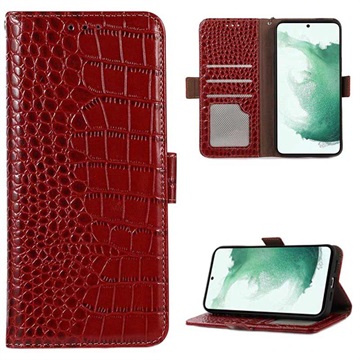Husă Piele Portofel cu RFID Samsung Galaxy S21 FE 5G - Crocodile