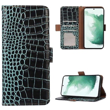 Husă Piele Portofel cu RFID Samsung Galaxy A53 5G - Crocodile - Verde