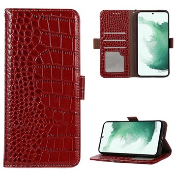 Husă Piele Portofel cu RFID Samsung Galaxy A53 5G - Crocodile - Roșu
