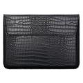 Husă pentru laptop din piele de crocodil cu suport - 13.3" - Negru