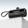 Cyke X3 Lightning Power Bank cu cabluri USB-C, USB-A - 5000mAh - Negru
