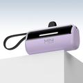 Cyke X3 Lightning Power Bank cu cabluri USB-C, USB-A - 5000mAh - Violet