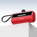 Cyke X3 Lightning Power Bank cu cabluri USB-C, USB-A - 5000mAh - roșu