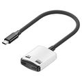 D0249 Adaptor USB-C 2-în-1 pentru ochelari AR și console de jocuri - Negru / Alb