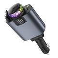 Încărcător auto D1 5-in-1 45W cu proiector Star-Light, difuzor de aromaterapie și cabluri retractabile USB-C / Lightning