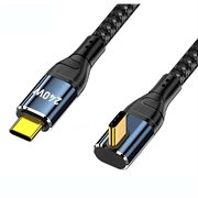 D24220 Cablu USB-C cu încărcare rapidă și conector în unghi drept, 240W - 2m - Negru