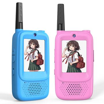 D3 Walkie Talkie pentru copii cu cameră și afișaj - 2 buc. - Roz / Albastru