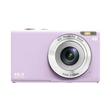 DC402-AF Camera digitală 4K pentru copii 48MP Auto Focus 16X Digital Zoom Vlogging Camera pentru adolescenți - Violet deschis