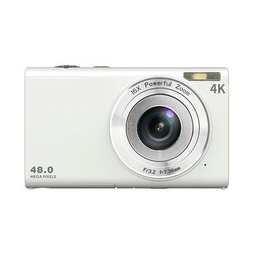 DC402-AF Camera digitală 4K pentru copii 48MP Auto Focus 16X Digital Zoom Vlogging Camera pentru adolescenți - Alb