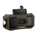 Radio de urgență solar DF-570 cu manivelă și baterie externă de 5000mAh - verde măslin