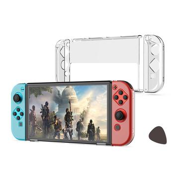 DOBE TNS-1133B 3 în 1 detașabil PC transparent carcasă protectoare detașabilă, rezistentă la căderi pentru Nintendo Switch OLED Stânga / Dreapta mânere gazdă