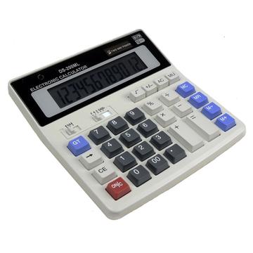 Calculator de birou DS-200ML - Solar și alimentat cu baterii - Alb