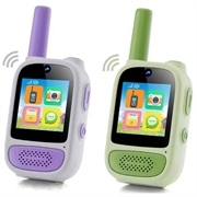 Set de 2 walkie-talkie video pentru copii DW1 cu player MP3 - Violet / Verde