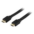 Deltaco Cablu HDMI plat de mare viteză cu Ethernet - 0,5 m - negru