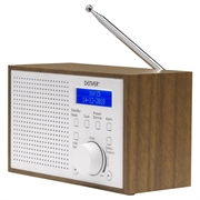 Denver DAB-46 Radio DAB cu FM și funcție de alarmă - alb