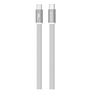 Cablu USB-C Devia Ultra3 din metal împletit, plat, 240W - 1.5m - alb
