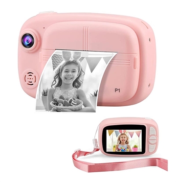 Aparat Foto Digital Instant pentru Copii cu Card de Memorie 32GB - Roz