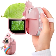 Microscop portabil dinozaur pentru copii - roz