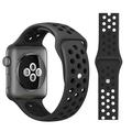 Curea de Sport Silicon Bicolor - Apple Watch Series 9/8/SE (2022)/7/SE/6/5/4/3/2/1 - Negru