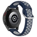 Curea de Sport Silicon Bicolor - Samsung Galaxy Watch4/Watch4 Classic/Watch5/Watch6/Watch FE/Watch7 - Albastru Închis / Gri