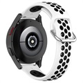 Curea de Sport Silicon Bicolor - Samsung Galaxy Watch4/Watch4 Classic/Watch5/Watch6/Watch FE/Watch7 - Alb / Negru