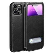 iPhone 16 Pro Max Husă din piele cu dublă vedere