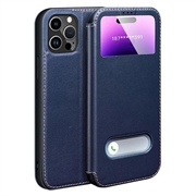 iPhone 16 Pro Max Husă din piele cu dublă vedere - Sapphire