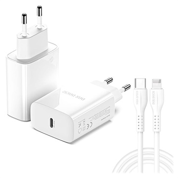 Încărcător USB-C cu Cablu Lightning - Dux Ducis C60 - 20W - Alb