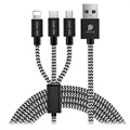 Cablu microUSB, Lightning, USB-C Dux Ducis K-ONE - 2.4A, 1.2m