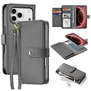 Husă portofel din piele cu husa magnetica iPhone 18 Pro Max Dux Ducis Lawa - gri
