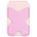 Dux Ducis Papo - Suport magnetic pentru carduri cu funcție de blocare RFID și suport - Compatibil cu MagSafe - Roz
