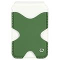 Dux Ducis Papo - Suport magnetic pentru carduri cu funcție de blocare RFID și suport - Compatibil cu MagSafe - Alb / Verde
