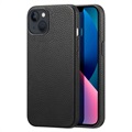 Husă Acoperită cu Piele iPhone 13 - Dux Ducis Roma Premium - Negru