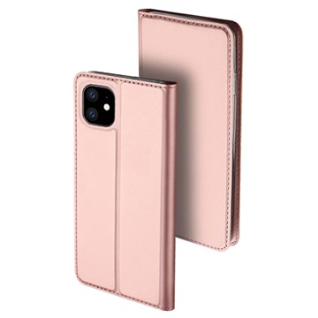 Husă Flip Dux Ducis Skin Pro pentru iPhone 11 cu slot pentru card - Aur roz