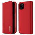 Husă din piele portofel Dux Ducis Wish pentru iPhone 11 Pro (Ambalaj Deschis - Satisfăcător) - roșie