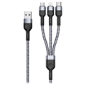 Duzzona A3 microUSB, Lightning, cablu USB-C - 2,4 A, 1,2 m