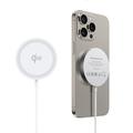Încărcător fără fir rapid Duzzona W18 Qi2 15W - iPhone 12/13/14/15/16 - Alb