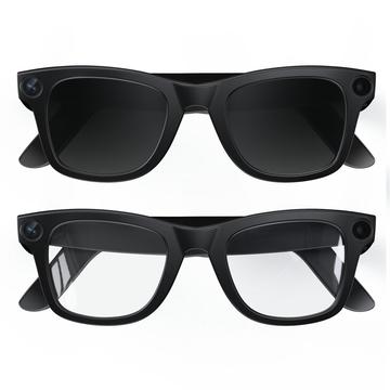 E02 Ochelari inteligenți AI cu cameră, traducere - 137mm - negru și lentile anti-albastru