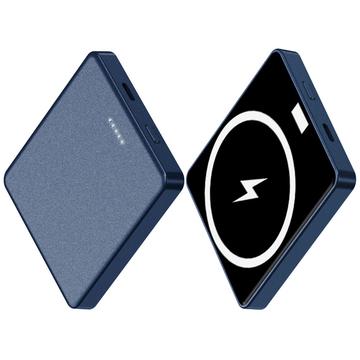 E30 10000mAh 15W de încărcare wireless PD + QC 20W cu absorbție magnetică de putere a bateriei externe a bateriei de încărcare a telefonului - albastru